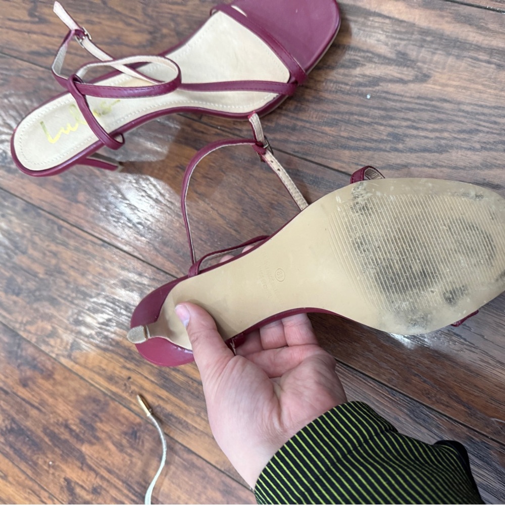 8.5-Lulus Dannay Wine High Heel Sandals - Picture 5 of 5